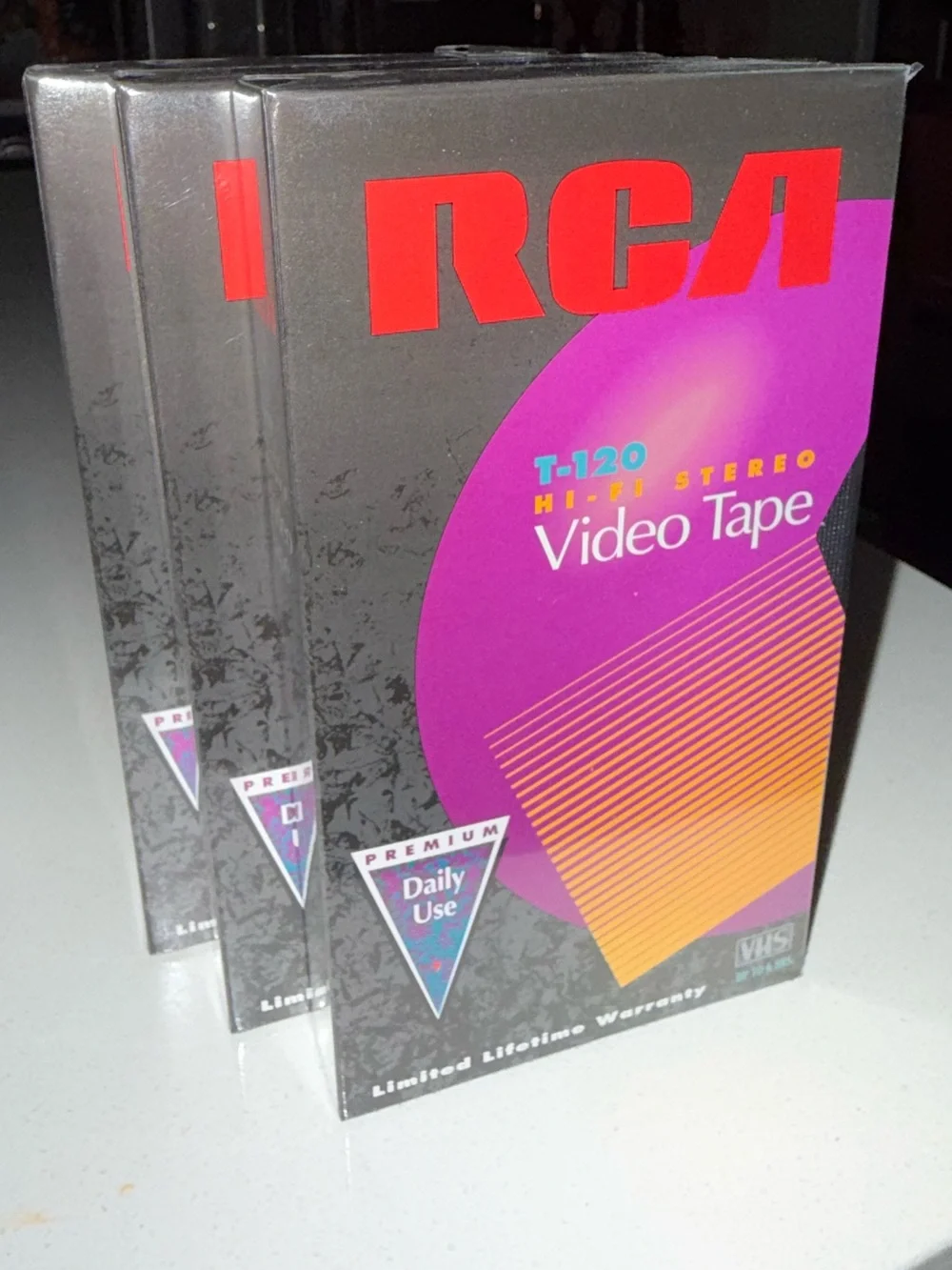 T-120 Hi-Fi Stereo Video Tape VHS rca new sealed three 3
